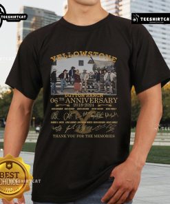 Official Yellowstone Dutton Ranch 06th Anniversary Thank You 2024 T-Shirt featuring iconic ranch logo and festive design.