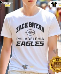 Official Zach Bryan Philadelphia Eagles Collection 2024 Football T-Shirt featuring bold team graphics and a stylish design.