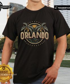 Original Florida Orlando T-Shirt featuring vibrant colors and iconic Orlando landmarks, perfect for tourists and locals.