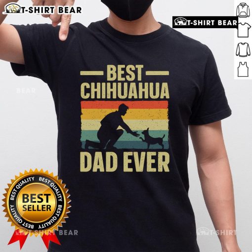 Vintage Chihuahua art t-shirt for dog lovers, perfect gift for dads who adore their Chihuahua pets.
