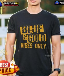 Premium blue and gold game day group high school football T-shirt design featuring team spirit and vibrant colors.