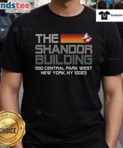 Premium Ghostbusters The Shandor Building T-Shirt featuring iconic design, perfect for fans of the classic movie franchise.