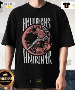 Premium Hail Libertas Hail Reaper Red Howler T-Shirt featuring a bold graphic design on a vibrant red background.
