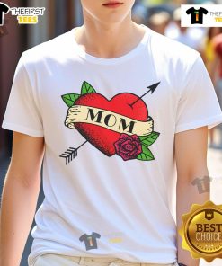 Premium Heart Mom Tattoo T-Shirt featuring a stylish heart design, perfect for proud moms who love unique fashion.