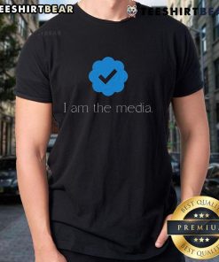Premium 'I Am The Media' T-Shirt featuring a Social Media Verified Check Mark Badge design for stylish influencers.