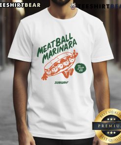 Premium Meatball Marinara T-Shirt featuring 'The Baller Of All Subs' design, perfect for food lovers and fashion enthusiasts.