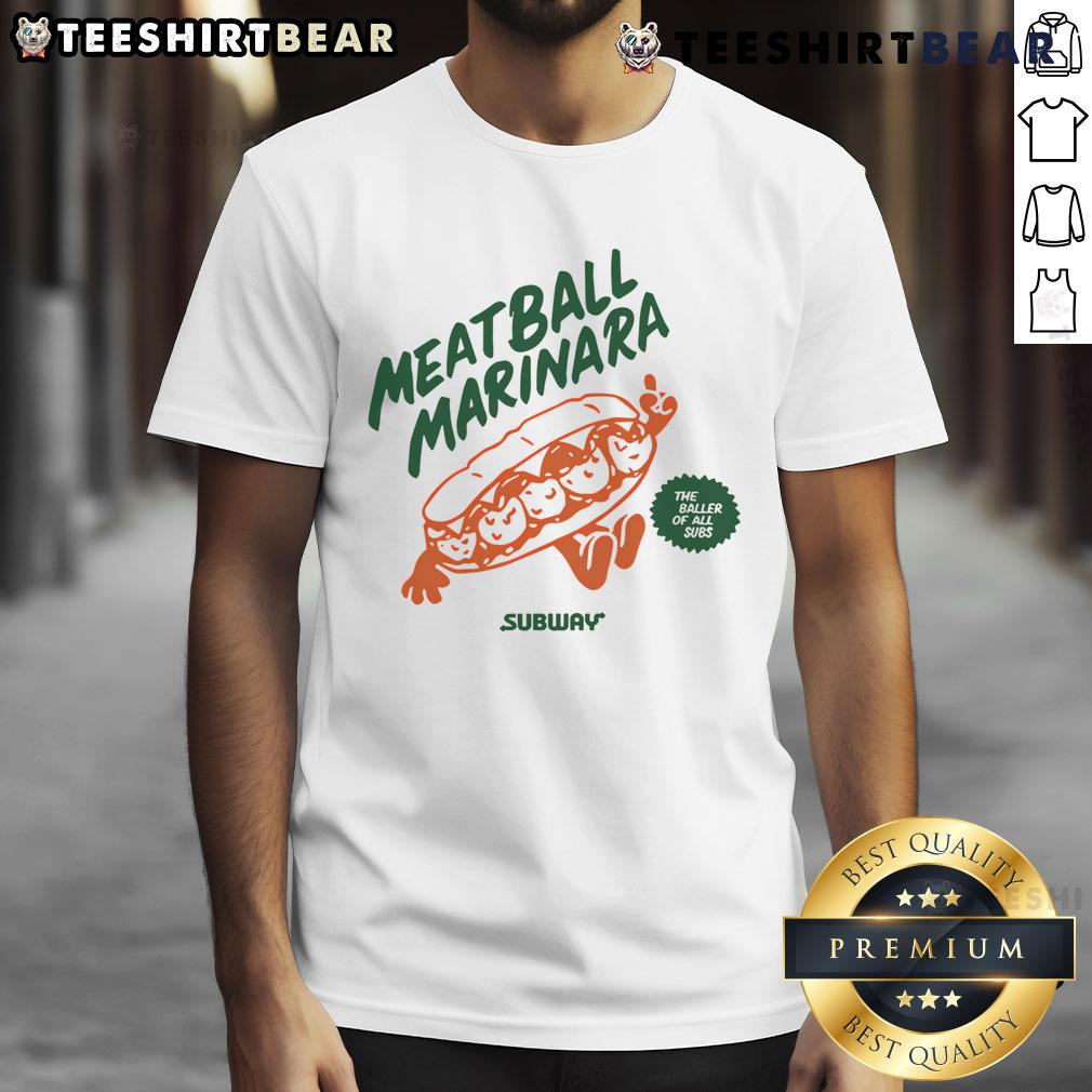 Premium Meatball Marinara The Baller Of All Subs T Shirt Premium Meatball Marinara T-Shirt featuring 'The Baller Of All Subs' design, perfect for food lovers and fashion enthusiasts.