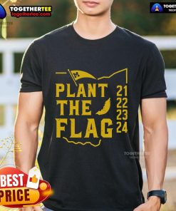 Alt Text: Premium Michigan Plant The Flag T-Shirt featuring bold design for 21, 22, 23, and 24, perfect for fans.