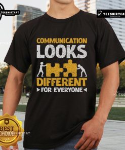 Pretty Autism Teacher t-shirt featuring unique designs promoting diverse communication styles for everyone.