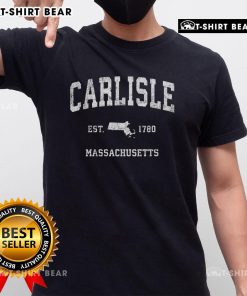Alt Text: Vintage athletic sports T-shirt featuring Pretty Carlisle, Massachusetts design, perfect for casual wear enthusiasts.