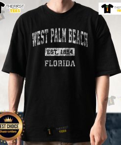 Alt Text: Vintage West Palm Beach Florida T-Shirt, established 1894, showcasing a stylish design perfect for locals and tourists.