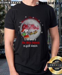Alt Text: Santa Snoopy Merry Christmas t-shirt for Ole Miss Rebels fans celebrating a good season with festive cheer.