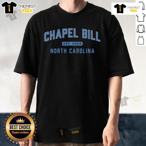 Top Chapel Hill North Carolina fan T-shirt featuring vibrant blue color and iconic logo, perfect for game day enthusiasm.