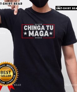 Top Chinga Tu Maga Election Anti-Trump Latino Democrat Kamala T-Shirt design featuring bold text and vibrant colors.