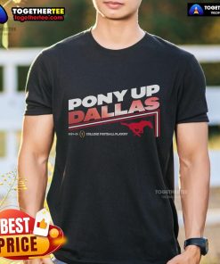 Top College Football Playoff 2025 SMU slogan T-shirt featuring bold graphics and vibrant colors, perfect for fans.