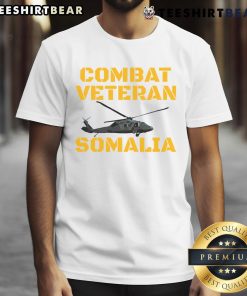 Alt Text: Top Combat Veteran Mogadishu Somalia Operation Restore Hope T-Shirt featuring military graphics and patriotic design.