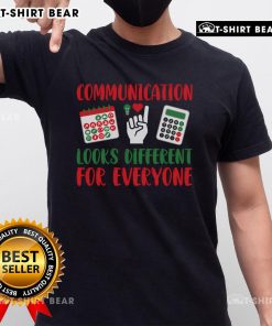 SLP Speech Therapist Christmas T-Shirt showcasing 'Top Communication Looks Different' design for speech-language pathologists.