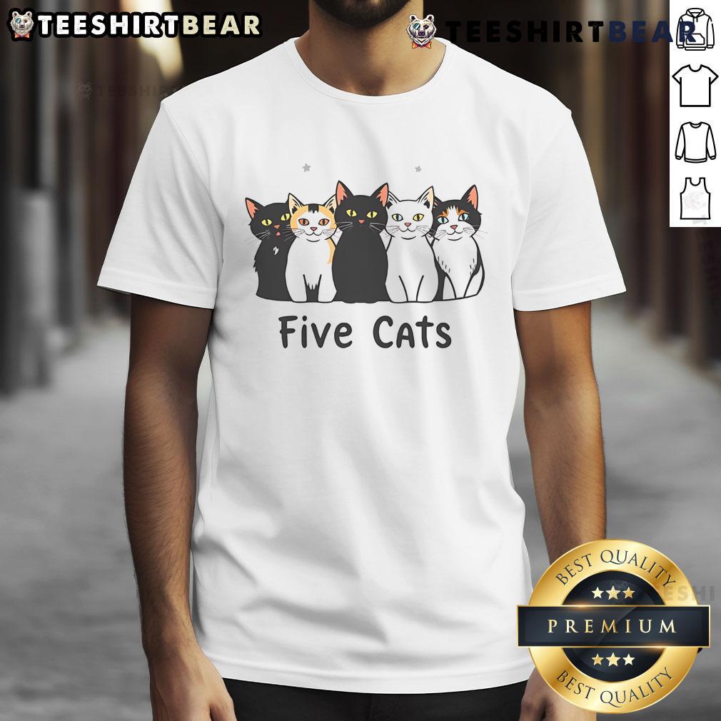 Top Cute Five Cats T Shirt Top Cute Five Cats T-Shirt featuring adorable cat graphics in vibrant colors for feline lovers.