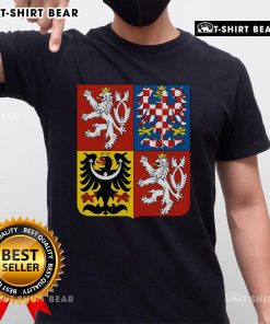 Top Czech Republic Coat of Arms flag design on a stylish Prague T-shirt, perfect for proud Czech fans and tourists.