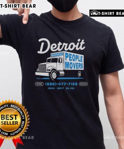 Alt Text: Top Detroit People Movers T-Shirt featuring bold design and contact info 686 077 7158 on 1934 Grit Blvd.