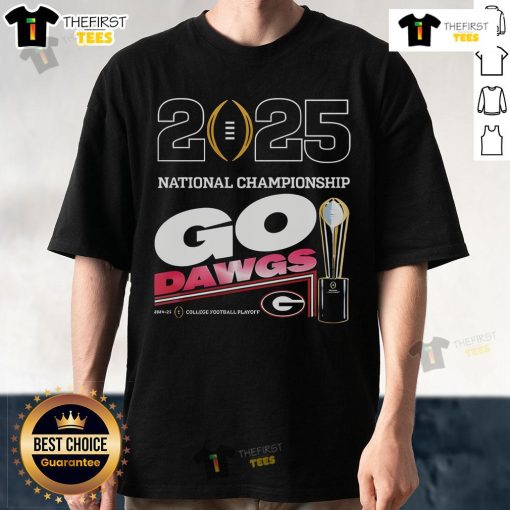 Top Georgia Bulldogs 2025 National Championship Go Dawgs T-Shirt featuring bold team graphics and a stylish design.