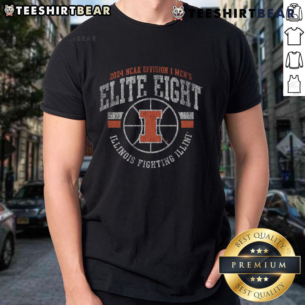 Top Illinois Mbb 2024 Elite Eight T Shirt Top Illinois MBB 2024 Elite Eight T-Shirt featuring team colors and logo, perfect for fans celebrating the tournament success.