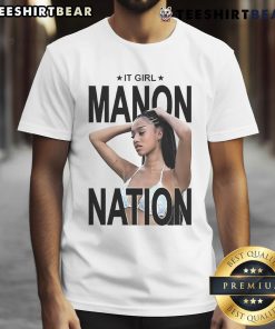 Top It Girl Manon Nation T-Shirt displayed on a mannequin, showcasing trendy fashion and vibrant design.