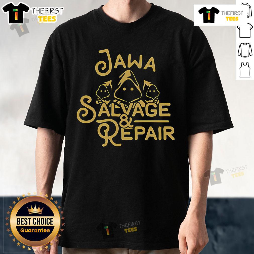 Top Jawa Salvage And Repair T Shirt Top Jawa Salvage And Repair T-Shirt featuring a vintage design for Star Wars fans and collectors.