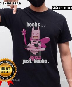 Top Lego Pink Batman Boobs T-Shirt featuring playful graphic design and vibrant colors for a fun, stylish look.