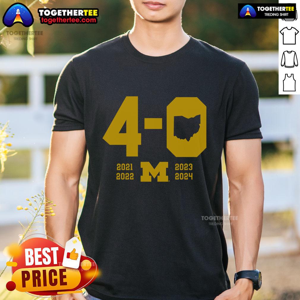 Top Michigan Football 4 0 In The Game T Shirt Top Michigan Football 4-0 In The Game T-Shirt featuring bold graphics and team colors, perfect for fans celebrating a winning season.