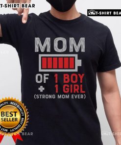 Top Mom of 1 Boy 1 Girl T-Shirt gift from daughter or son for Mother's Day celebration and appreciation.