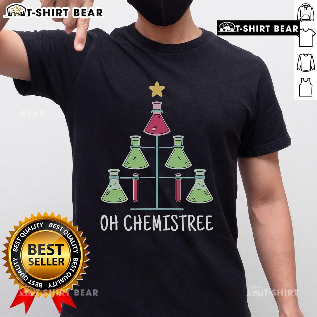 Top Oh Chemistree Funny Christmas Science Xmas T Shirt Funny Christmas science T-shirt featuring 'Top Oh Chemistree' design, perfect for holiday celebrations and science lovers.