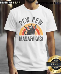 Top Pew Pew Madafakas Cats Tops summer pyjamas t-shirt featuring playful cats for cat lovers.