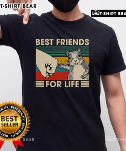 Top Retro Vintage Squirrel Best Friend For Life Fist Bump T-Shirt featuring a playful squirrel design and vibrant colors.