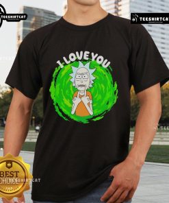 Top Rick Sanchez I Love You Cartoon T-Shirt featuring vibrant graphic design of Rick from Rick and Morty, perfect for fans.