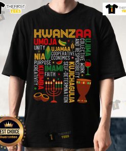 Top Seven Principles Of Kwanzaa T-Shirt featuring vibrant design celebrating African American holiday traditions.