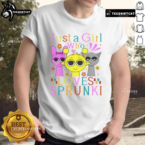 Top Sprunki Just A Girl Who Loves Sprunki T-Shirt in vibrant colors featuring a stylish design for fans of Sprunki.