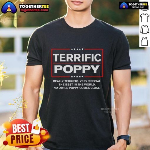 Alt Text: Funny Donald Trump supporter T-shirt featuring a vibrant poppy design, perfect for expressing political humor.