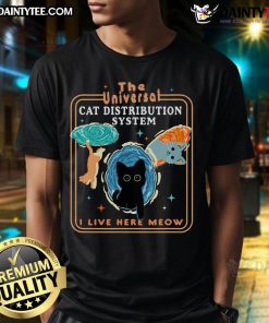 Funny Lovercat T-Shirt featuring the Top The Universal Cat Distribution System design, perfect for cat lovers.