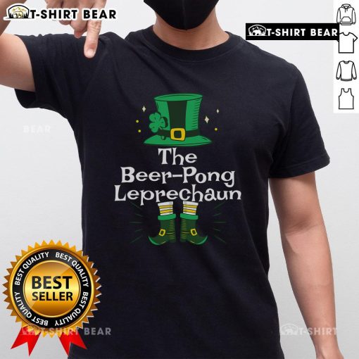 Top Beerpong Leprechaun St. Patrick's T-Shirt featuring a playful leprechaun design perfect for St. Patrick's Day celebrations.