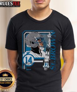 Awesome Amon-Ra St Brown Collage Frame T-Shirt showcasing vibrant graphics of the football star in a stylish design.