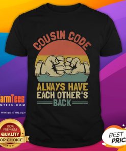 Awesome Cousin Code t-shirt featuring a vintage retro sunset design, symbolizing support and unity among cousins.