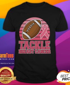 Awesome Football Lover Tackle Breast Cancer T-Shirt featuring a bold design promoting cancer awareness in sports.