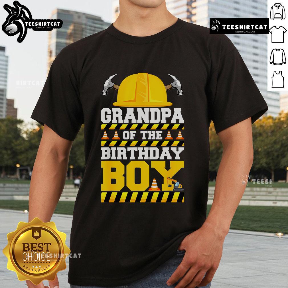 Awesome Grandpa Of The Birthday Boy Construction Worker Birthday T Shirt Awesome Grandpa of the Birthday Boy Construction Worker T-Shirt featuring a playful design with construction elements.