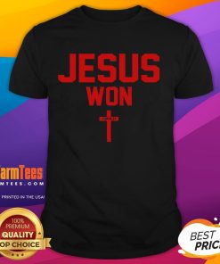 Alt Text: Vintage Christian T-Shirt featuring 'Awesome Jesus Won Ohio Pride' design, perfect for celebrating faith and pride.