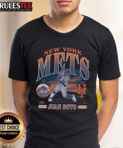Awesome Juan Soto New York Mets T-Shirt featuring vibrant team colors and his iconic player graphic.