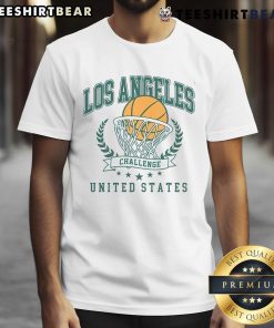 Alt Text: Awesome Los Angeles Basketball Challenge T-Shirt featuring vibrant graphics and sporty design for basketball lovers in the USA.