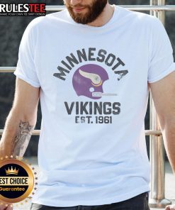 Awesome Minnesota Vikings Est 1961 T-Shirt featuring bold team colors and logo, perfect for fans and collectors.