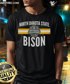 Awesome NDSU Football FCS National Champs logo stripe T-shirt showcasing team pride and championship spirit.