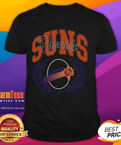 Alt Text: Awesome Phoenix Suns Mitchell & Ness NBA x Michelob Ultra Rewind T-Shirt featuring vibrant team colors and logo.